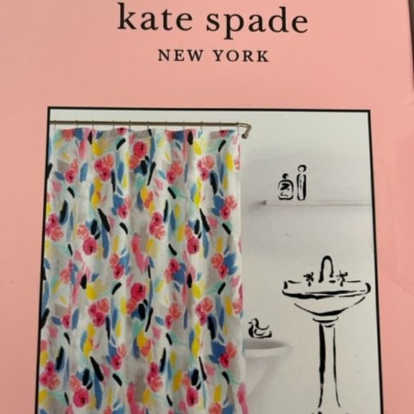 kate spade Bath Kate Spade Paintball Floral Shower Curtain Nwt